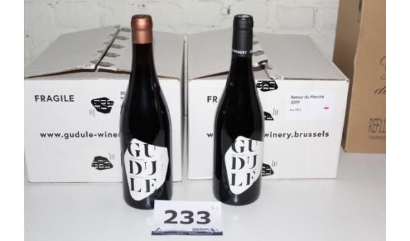6 flessen à 75cl rode wijn Retour du Marché 2019 plus 6 flessen à 75cl rode wijn Dinner en Ville 2018